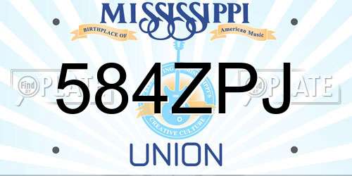 584ZPJ Mississippi License Plate
