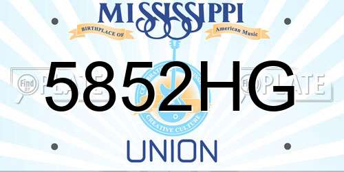 5852HG Mississippi License Plate