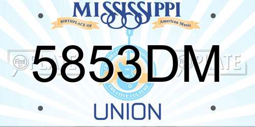 5853DM Mississippi License Plate
