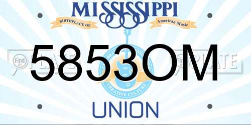 5853OM Mississippi License Plate