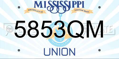 5853QM Mississippi License Plate