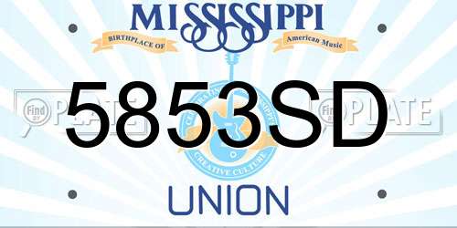 5853SD Mississippi License Plate