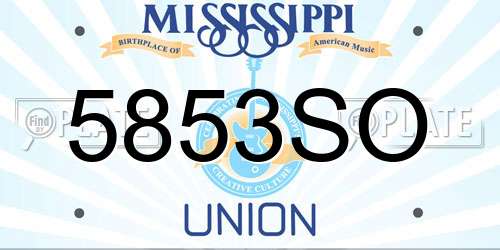 5853SO Mississippi License Plate