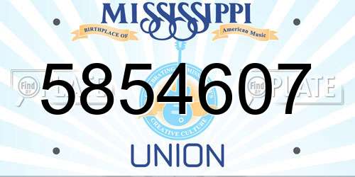 5854607 Mississippi License Plate