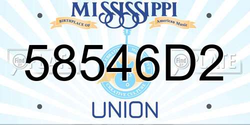 58546D2 Mississippi License Plate