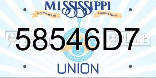 58546D7 Mississippi License Plate