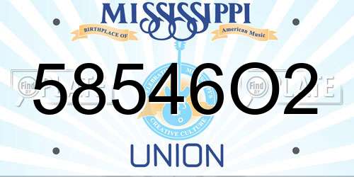 58546O2 Mississippi License Plate