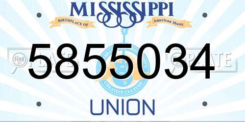5855034 Mississippi License Plate