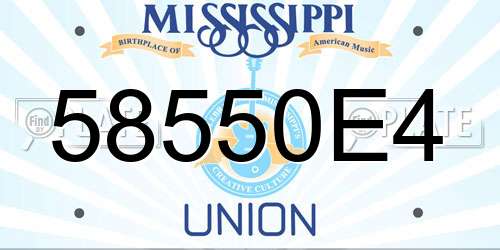 58550E4 Mississippi License Plate