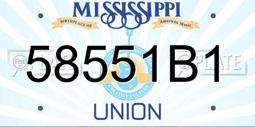 58551B1 Mississippi License Plate
