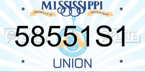 58551S1 Mississippi License Plate