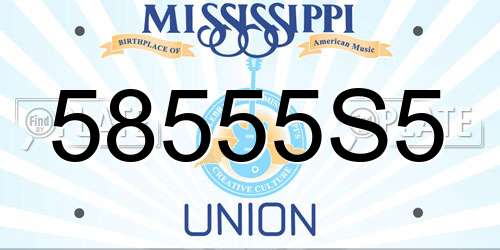 58555S5 Mississippi License Plate