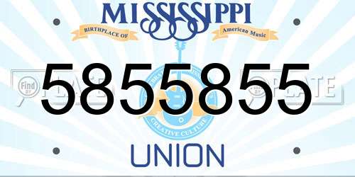 5855855 Mississippi License Plate