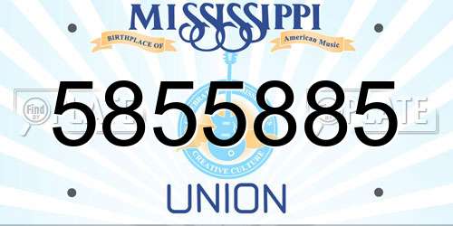 5855885 Mississippi License Plate