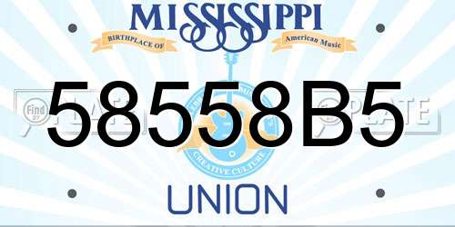 58558B5 Mississippi License Plate