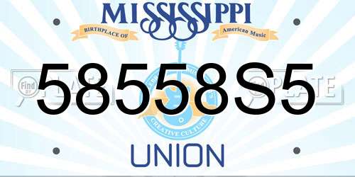 58558S5 Mississippi License Plate