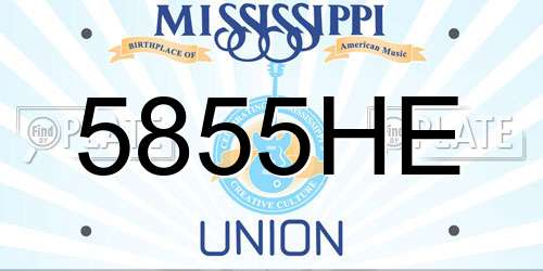 5855HE Mississippi License Plate