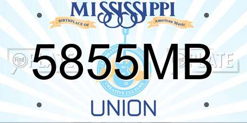 5855MB Mississippi License Plate