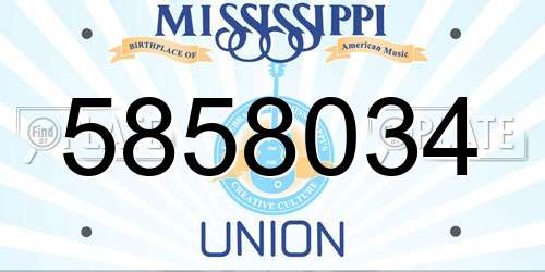 5858034 Mississippi License Plate