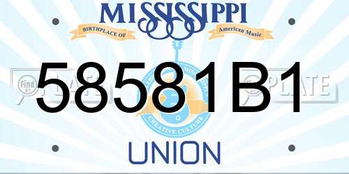 58581B1 Mississippi License Plate