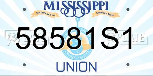 58581S1 Mississippi License Plate