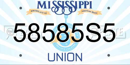 58585S5 Mississippi License Plate