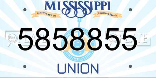 5858855 Mississippi License Plate