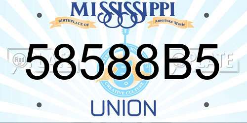 58588B5 Mississippi License Plate