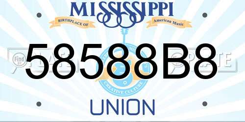 58588B8 Mississippi License Plate