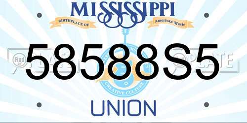 58588S5 Mississippi License Plate
