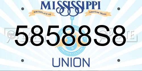 58588S8 Mississippi License Plate