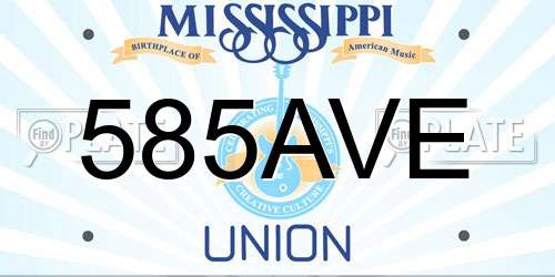 585AVE Mississippi License Plate