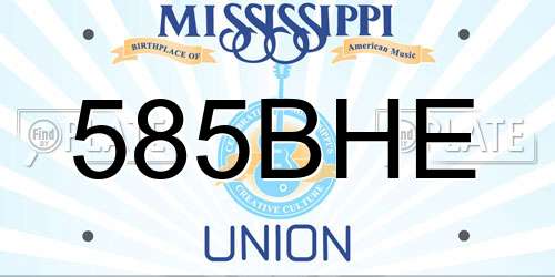 585BHE Mississippi License Plate