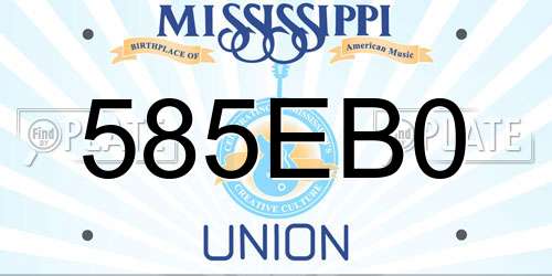 585EB0 Mississippi License Plate