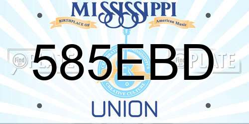 585EBD Mississippi License Plate