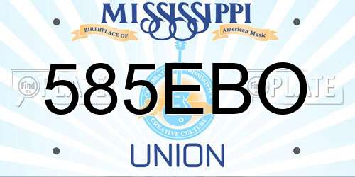 585EBO Mississippi License Plate