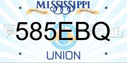 585EBQ Mississippi License Plate