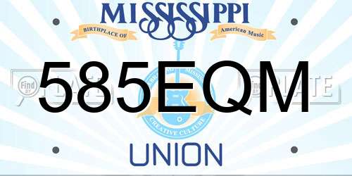 585EQM Mississippi License Plate