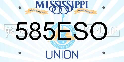 585ESO Mississippi License Plate