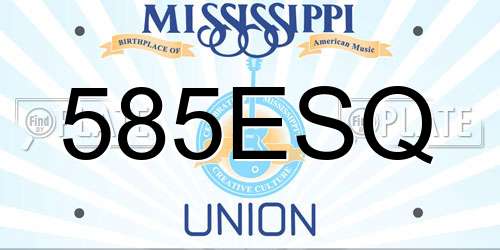 585ESQ Mississippi License Plate