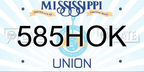 585HOK Mississippi License Plate