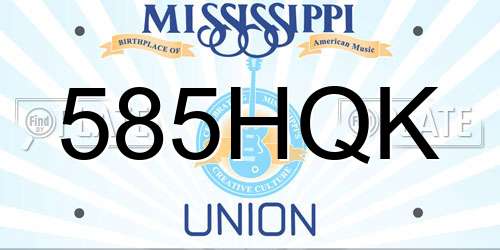 585HQK Mississippi License Plate