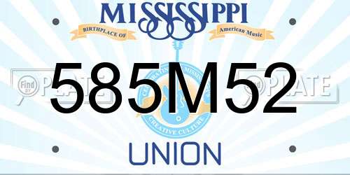 585M52 Mississippi License Plate