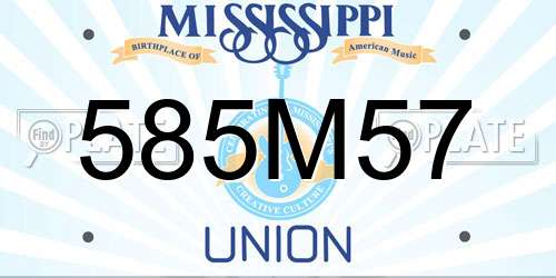 585M57 Mississippi License Plate