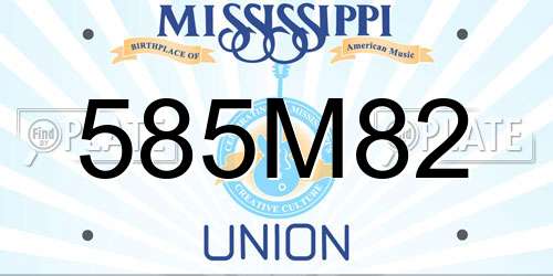 585M82 Mississippi License Plate
