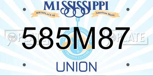 585M87 Mississippi License Plate