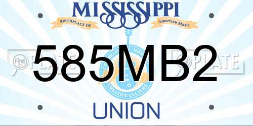 585MB2 Mississippi License Plate