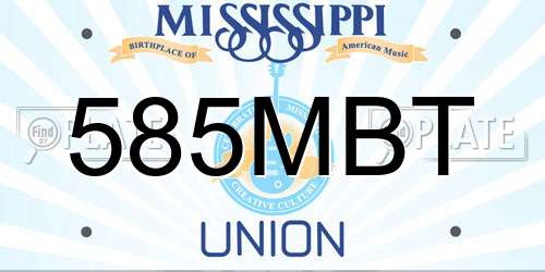 585MBT Mississippi License Plate