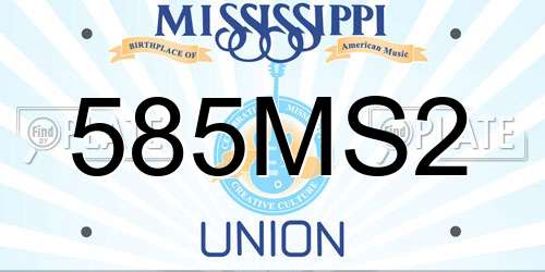 585MS2 Mississippi License Plate