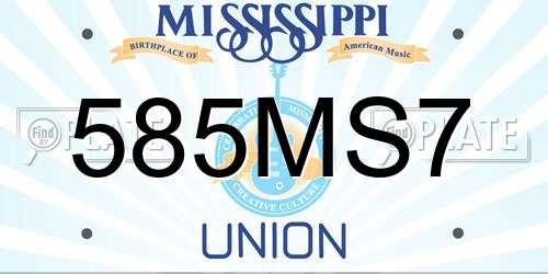 585MS7 Mississippi License Plate